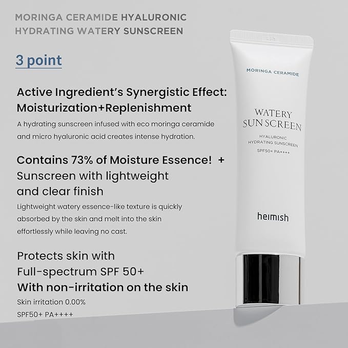 Protetor Solar Aquoso Hidratante de Moringa e Ceramidas [50ml]