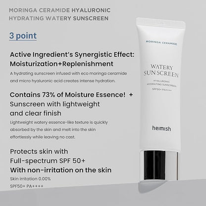 Protetor Solar Aquoso Hidratante de Moringa e Ceramidas [50ml]