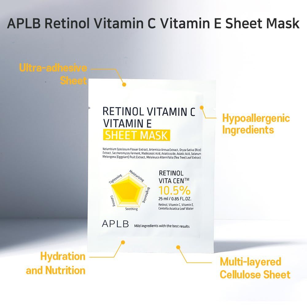 Retinol Vitamin C &amp;amp; E Sheet Mask [25ml]