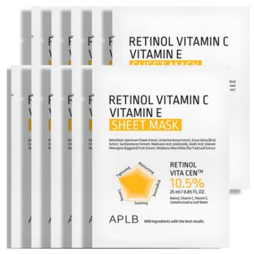 Máscara facial em tecido com retinol, vitamina C e E [25ml]