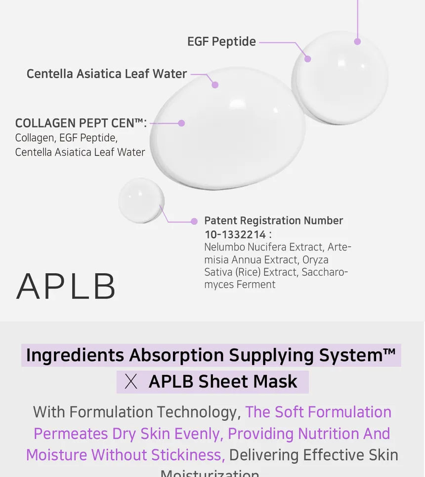 Máscara facial em folha com colagénio e peptídeo EGF [25ml]