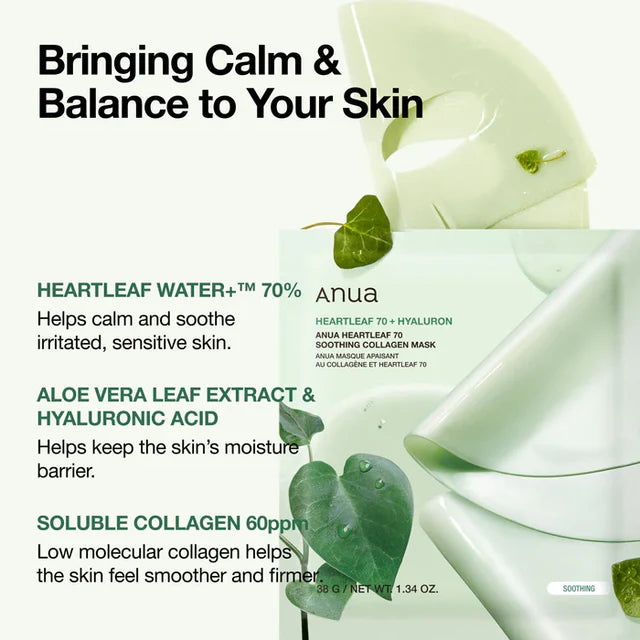 Heartleaf 70 Soothing Collagen Mask [34g]