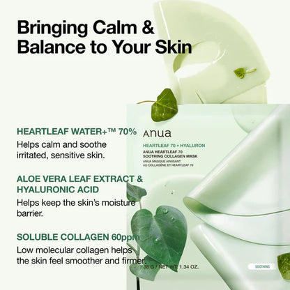 Heartleaf 70 Soothing Collagen Mask [34g]