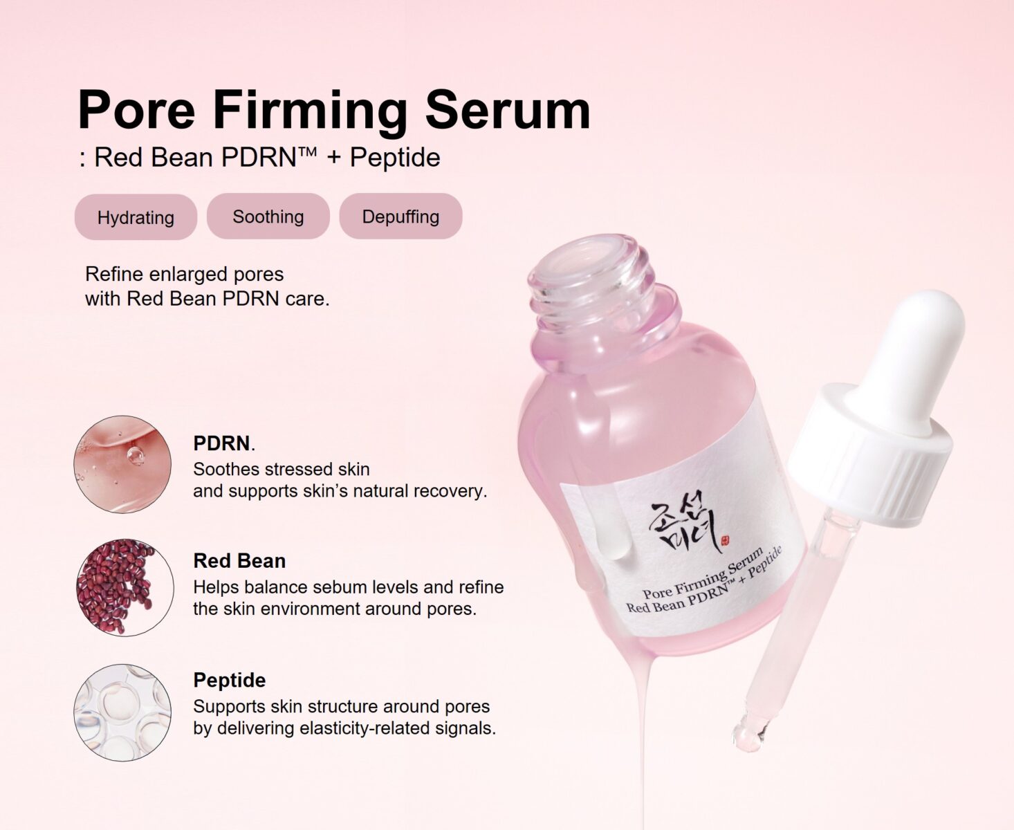 Sérum Refirmante de Poros Feijão Vermelho PDRN+Péptido [30ml]